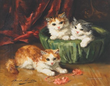 猫 Painting - 猫の絵 8 アルフレッド・ブルネル・ド・ヌーヴィル